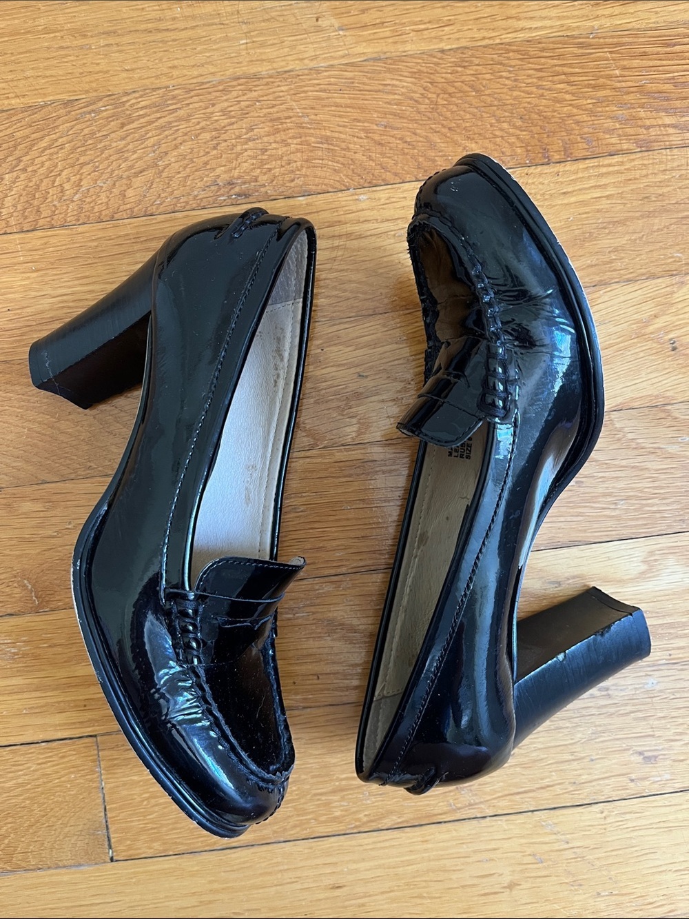 Michael by Michael Kors Size 6 1/2 Black Patent Leather Oxford Pumps 6.5 Heels - Picture 5 of 13